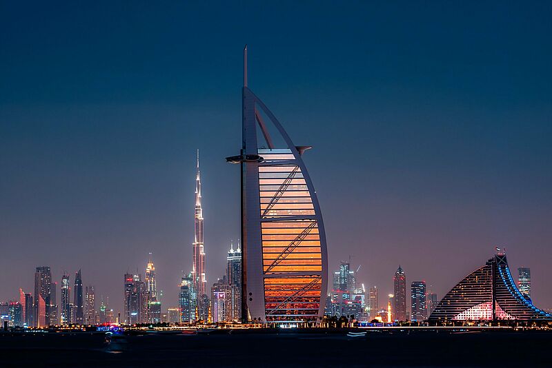 Dubai by night; photo credit. Tourism Dubai