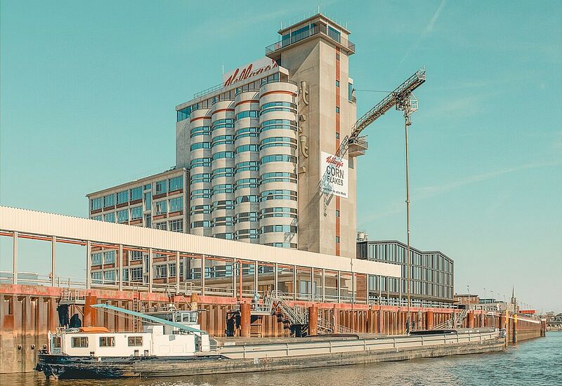 Das John & Will Silo-Hotel by Guldsmeden öffnet am 1. August im ehemaligen Getreidesilo der Frühstücksflockenfirma Kellog’s in Bremen. Foto: John & Will Betriebsgesellschaft mbH