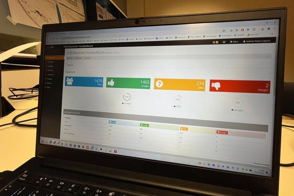 Laptop-Bildschirm mit Management-Tool