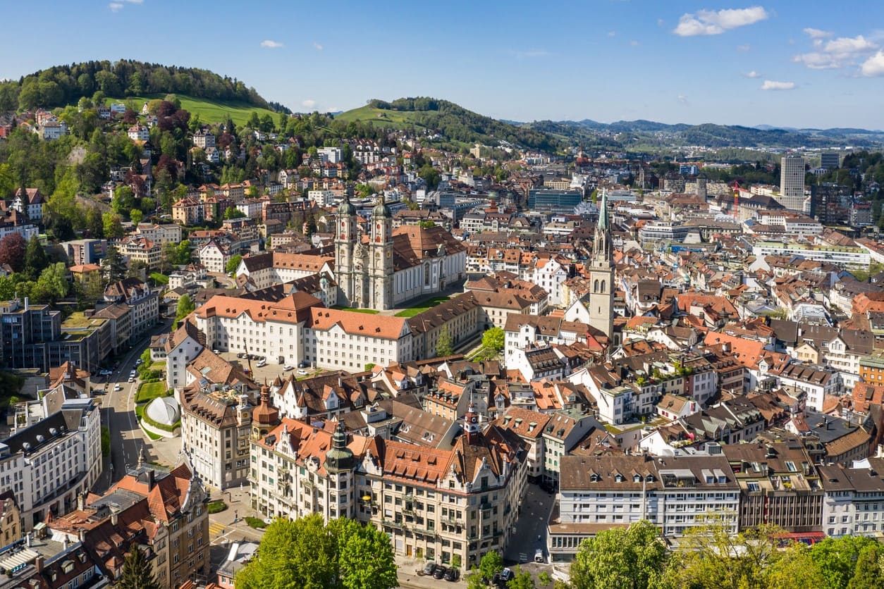 Luftansicht von St. Gallen in der Schweiz