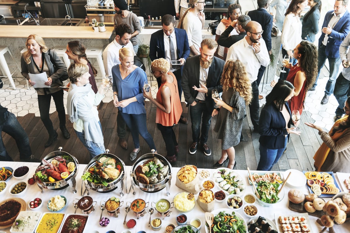 Business People Meeting Eating Discussion Cuisine Party Concept