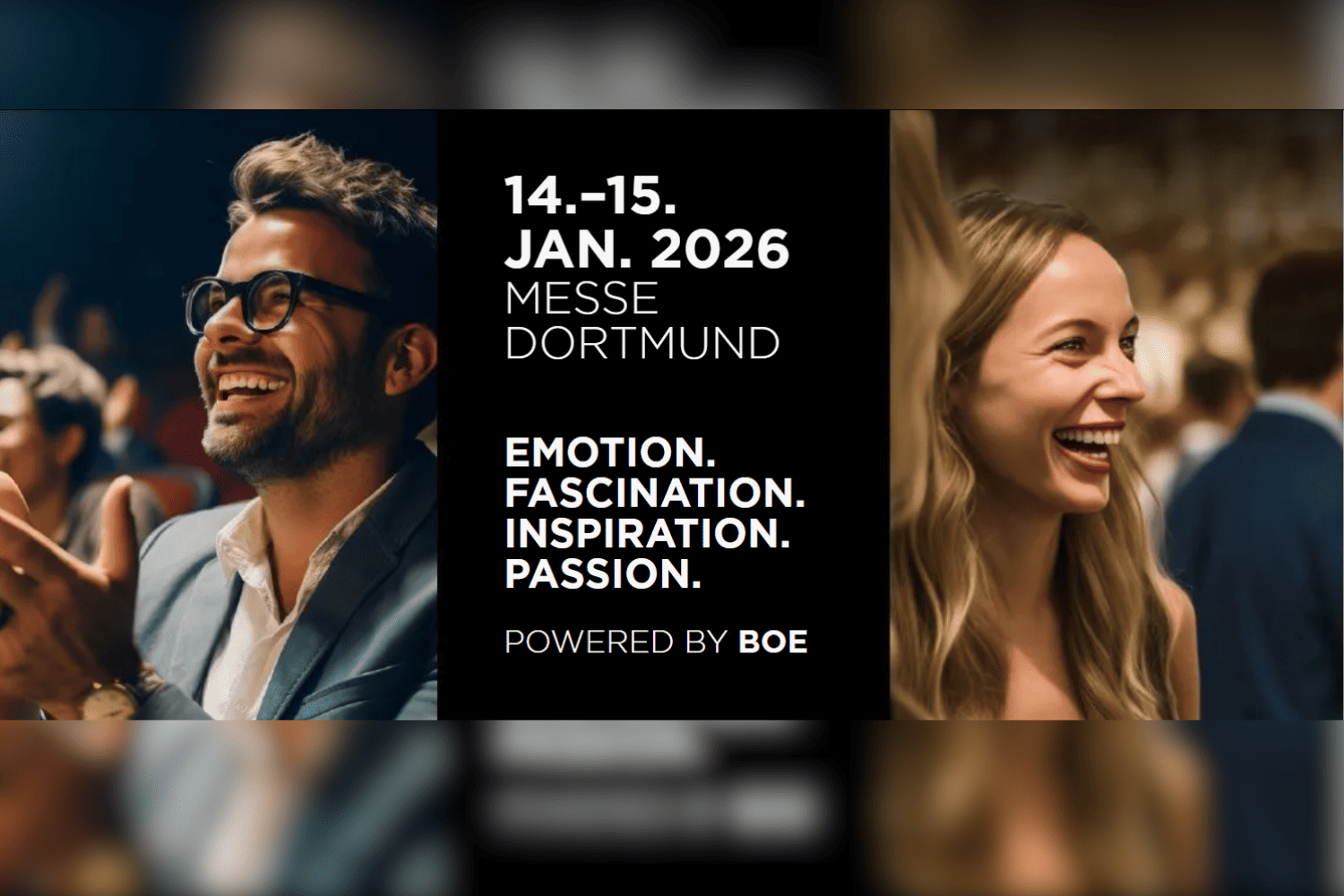 Werbung für die BOE INTERNATIONAL mit Terminangabe
