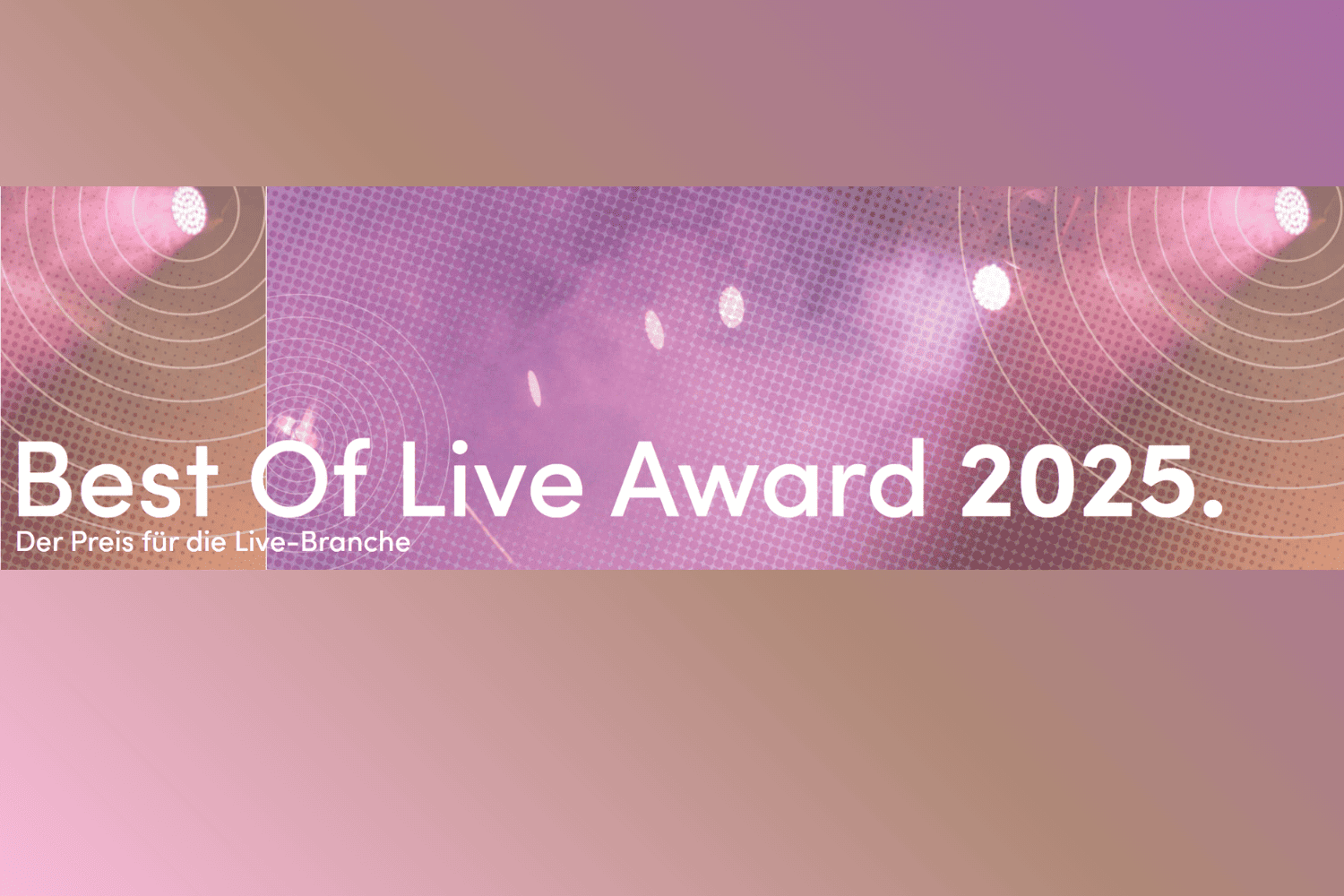 Schrift Best Of Live Award mit Mustern auf rosa-braunem Untergrund